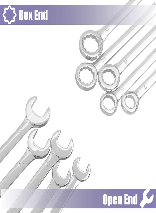 ياكاموز مجموعة مفاتيح ربط صغيرة من ياكاموز، مكونة من 10 قطع، بمقاس متري 4-11 مم، مفتوحة وطرف صندوقي، مجموعة مفاتيح ربط صغيرة - Image 3