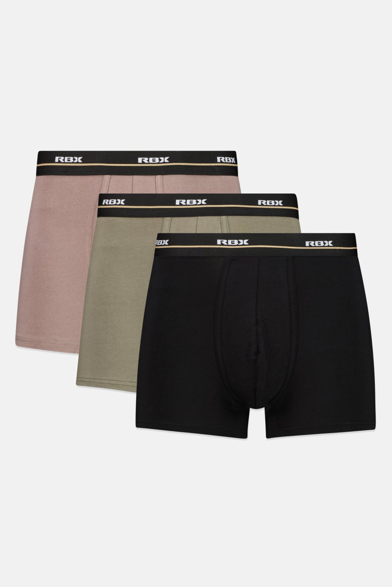 RBX Men 3 Pack Brand Logo Trunks, Multicolor - Image 1