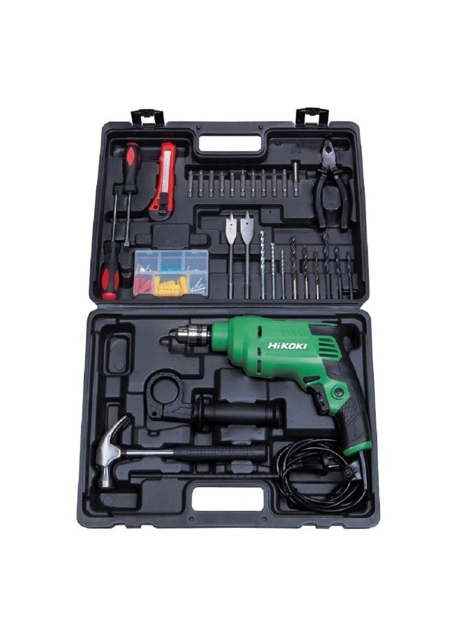 Hikoki مثقاب هيكوك 13 مم، 550 واط، سرعة متغيرة قابلة للعكس، مدمج 1.8 كجم مع صندوق أدوات – نموذج DV13VSTEGZ - Image 2