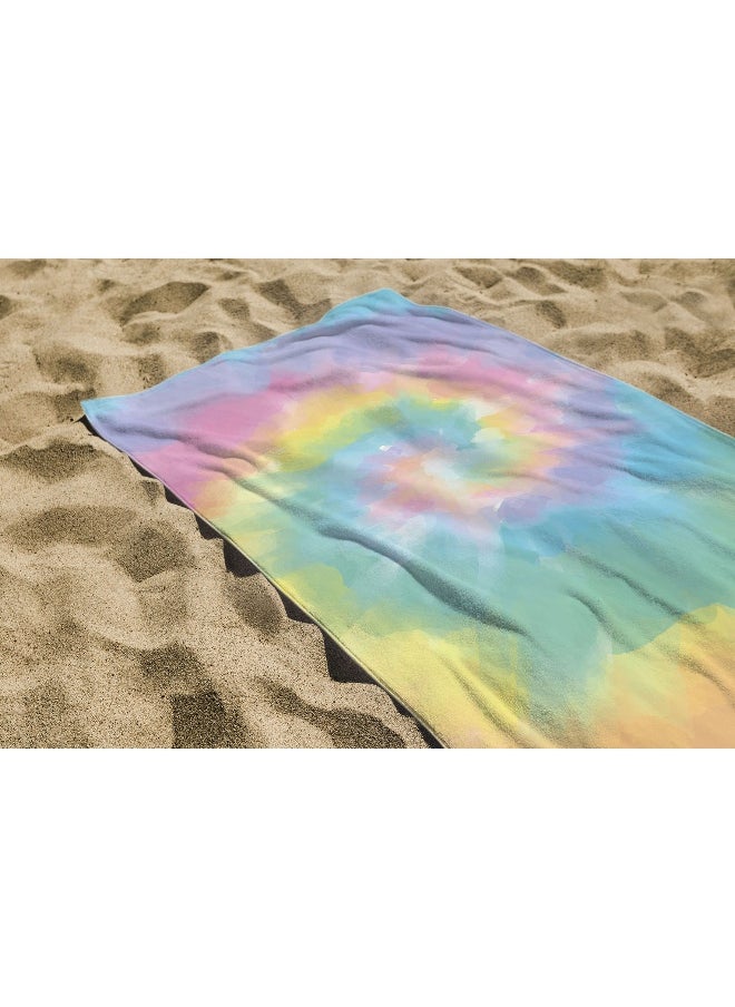 Mintra Printed Terry Microfiber Towel Size 70 X 140 Cm 24 Tie Dye Og  - Image 1