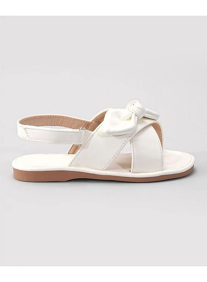 Mark & Mia Mark & Mia Bow Detailed Hook & Loop Closure Sandals - White