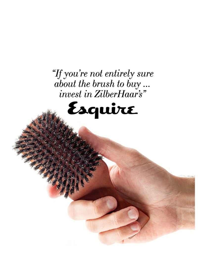 ZilberHaar ZilberHaar Major Hair & Beard Brush for Men - Boar Bristles and Pearwood - All Beard and Hair Types - Made in Germany  - Image 2