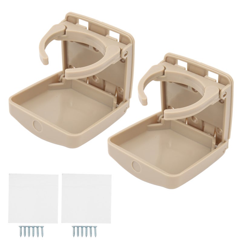 Foldable Car Cup Holder 3-Inch Adjustable Retainer Arms Vehicle Drink Holder - Space Saving Folding Automotive Cup Holders for RV - Image 1