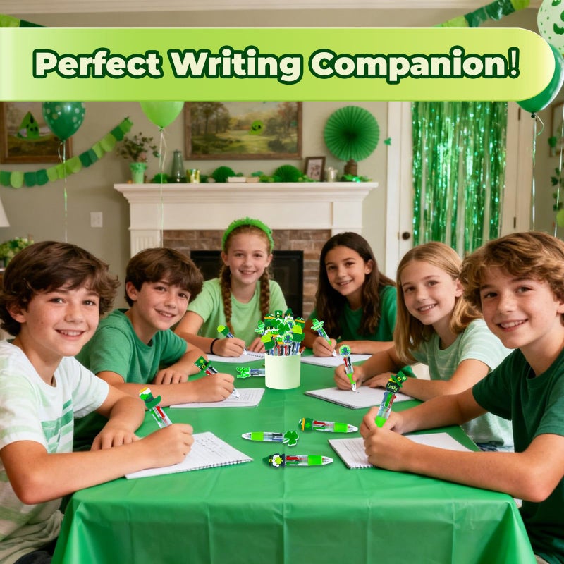 Zhirlyn 24 Pcs St Patrick's Day Pens Bulk Multicolor Ballpoint Pens Cute Fun 4-in-1 Green Pens for St. Patrick's Day Gifts (St Patrick) - Image 5