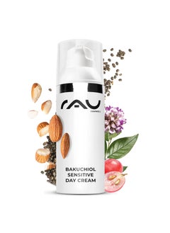 RAU Cosmetics Bakuchiol Sensitive Day Cream 17 Fl Oz  Cream face  Light day cream  for mature skin  impure skin  with almond oil grape seed oil  facial care