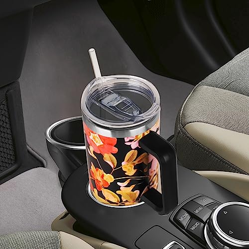 SYACOT 40 oz Tumbler with Handle and Straw Stainless Steel Insulated Tumbler Leak Proof Lid and Straw Lid Reusable Travel Mug Coffee Mug Cup Dishwasher Safe Keep Drinks Cold and Hot (Jasmine) - Image 5
