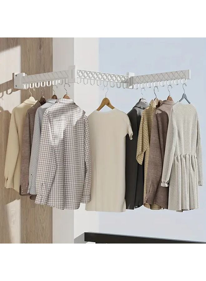 Knight Dark 3 Tier Wall Mounted Clothes Rack 24 Hooks Adjustable Metal Frame Space Saving - Image 3