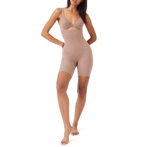 SPANXsculpt Seamless Power High-Waisted Mid-Thigh Short - Lightweight, All-Day Comfort - Core Control Shapewear - Cafe Au Lait - Small - Image 1