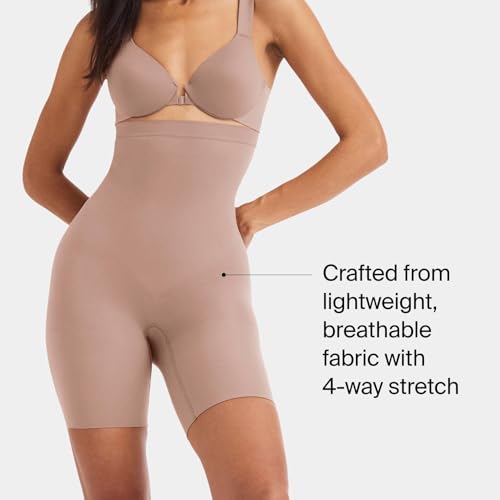 SPANXsculpt Seamless Power High-Waisted Mid-Thigh Short - Lightweight, All-Day Comfort - Core Control Shapewear - Cafe Au Lait - Small - Image 3