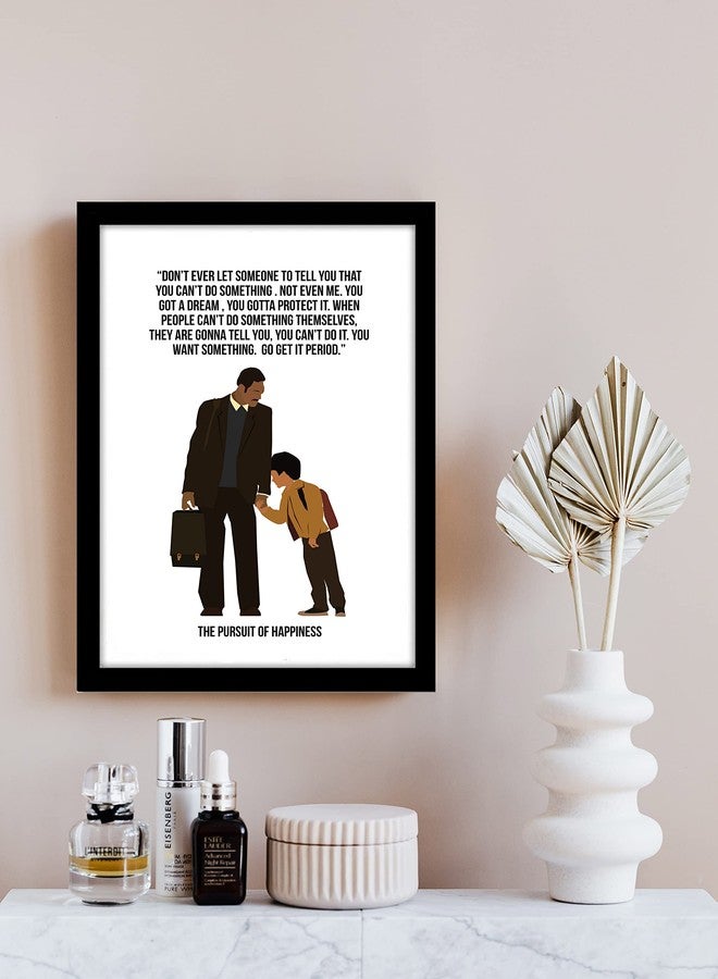 GRAY WALL Good Hope Pursuit of Happiness movie motivational quote framed poster, Inspirational Wall Art for Home, Office, Living Room Decor, Gift for Movie Lovers and Dreamers, Dream big wall art, hostel boys - Image 3