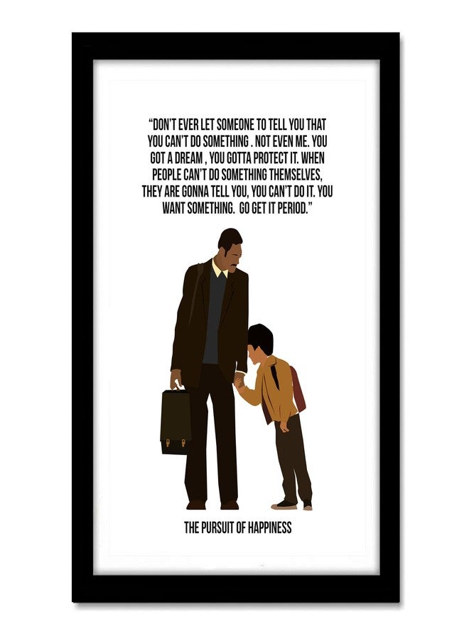 GRAY WALL Good Hope Pursuit of Happiness movie motivational quote framed poster, Inspirational Wall Art for Home, Office, Living Room Decor, Gift for Movie Lovers and Dreamers, Dream big wall art, hostel boys - Image 1