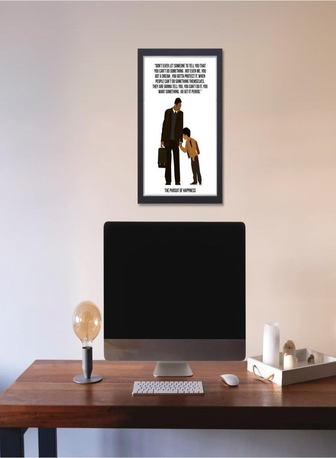 GRAY WALL Good Hope Pursuit of Happiness movie motivational quote framed poster, Inspirational Wall Art for Home, Office, Living Room Decor, Gift for Movie Lovers and Dreamers, Dream big wall art, hostel boys - Image 5