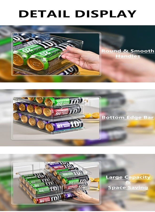 Xicennego 2-Tier Large Stackable Soda Can Organizer for Refrigerator - For Tall Cans of 500ml/17oz - Fridge Can Organizer Dispenser, Beverage Can Holder for Refrigerator, Pantry, Cupboard - Image 5
