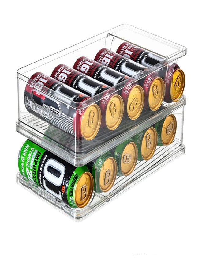 Xicennego 2-Tier Large Stackable Soda Can Organizer for Refrigerator - For Tall Cans of 500ml/17oz - Fridge Can Organizer Dispenser, Beverage Can Holder for Refrigerator, Pantry, Cupboard - Image 1