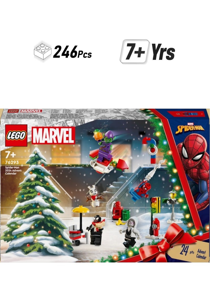 LEGO Marvel Spider-Man Advent Calendar 2024, Buildable Christmas Countdown Toy for Kids, with 24 Super Hero Surprises Including 5 Minifigures, Festive Gift for 7 Plus Year Old Boys and Girls 76293  - Image 1