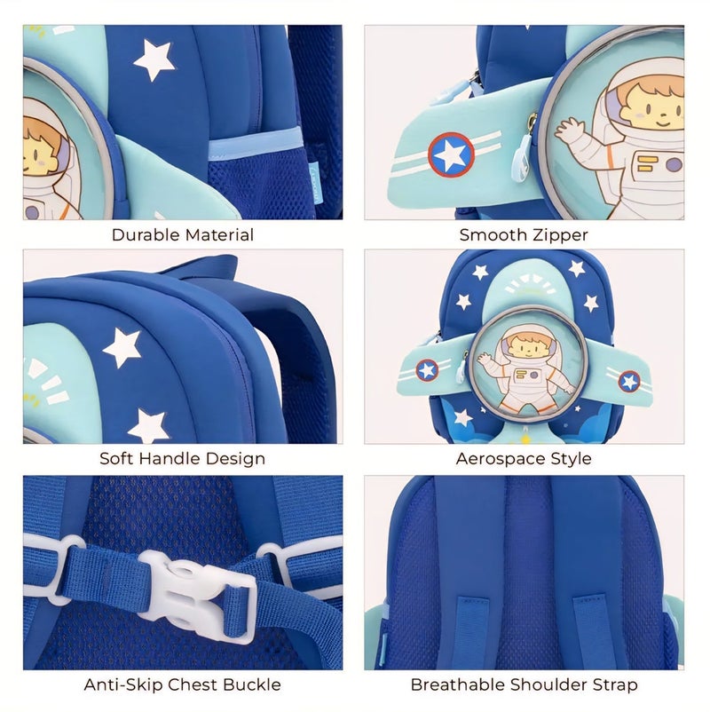Astronaut Style Kids Space Backpack - Lightweight Shoulder Bag for Travel Book Bag Preschool and Kindergarten - Boys and Girls - Image 3