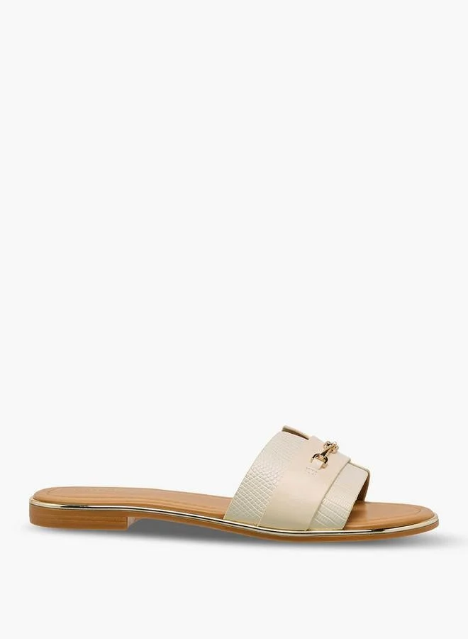 سيليست Women Metallic Buckle Detail Flat Sandals