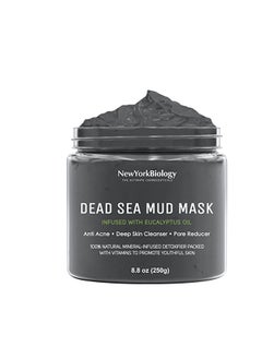 NEW YORK BIOLOGY THE ULTIMATE COSMECEUTICALS New York Biology Dead Sea Mud Mask for Face and Body Infused with Eucalyptus - Spa Quality Pore Reducer for Acne, Blackheads and Oily Skin - Tightens Skin for A Healthier Complexion - 8.8 oz 