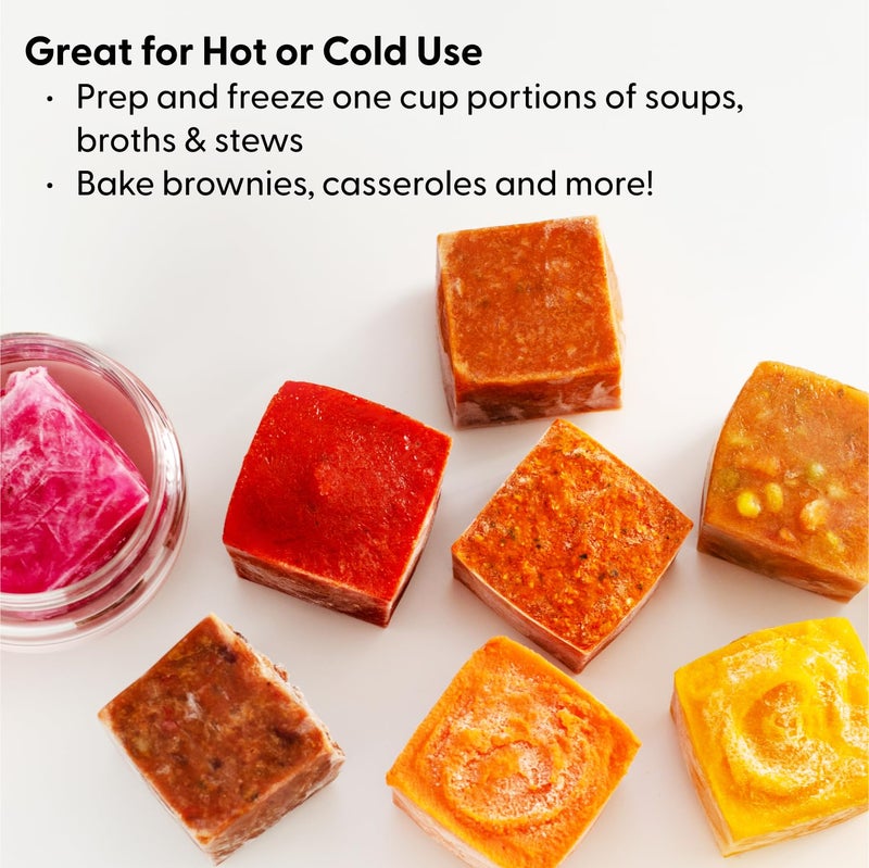 WP W&P Cup Cubes Silicone Freezer Tray with Lid  Charcoal  Makes 6 Perfect 1-Cup Portions  Freeze & Store Soup  Broth  Sauce  Leftovers  Dishwasher Safe - Image 2