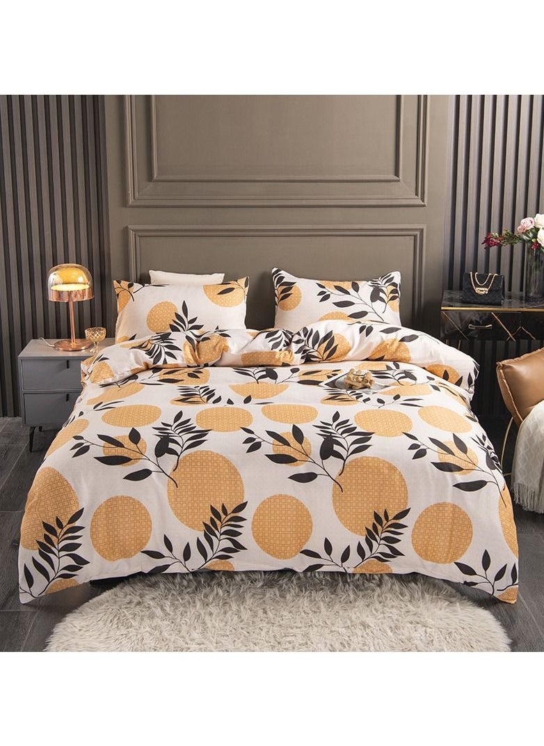 AL RAID - King Size Super Soft Microfiber Cotton Bed Sheet Set 4-Piece Wave Pattern Bed Sheet Set with Deep Pockets Fitted Sheet and Zipper Closure Quilt Cover and 4 Pillowcases 220x240cm - Image 1