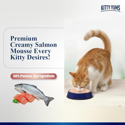 Kitty Yums Adult Cat Wet Mousse 80g | Salmon | Rich in Protein | Promotes Hydration & Easy to Digest | Grain Free | No Artificial Flavours | Packed with Essential Vitamins & Antioxidants - Image 2