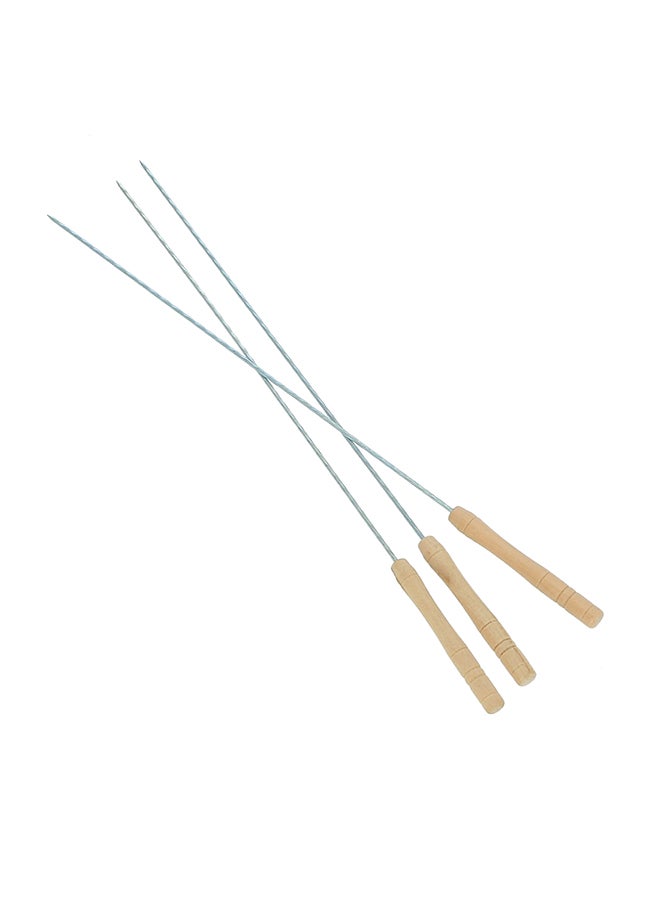 Royalford 12-Piece BBQ Skewer Set Silver/Beige - Image 3