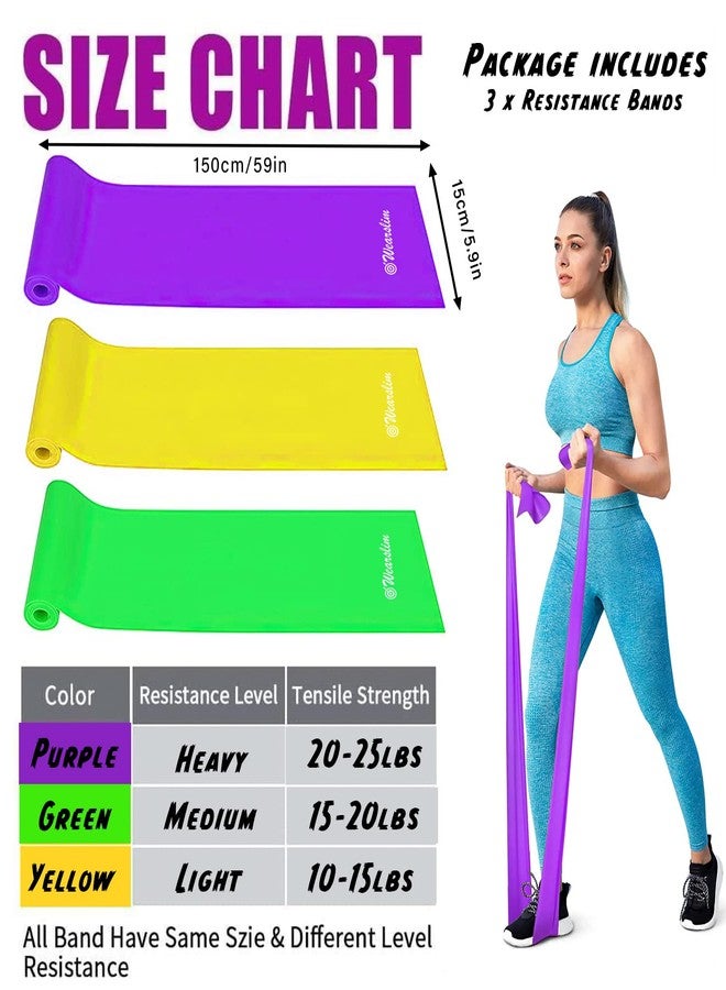 Wearslim® Professional Latex Resistance Bands Set of 3 for Workout, Yoga, Pilates & Physiotherapy | Stretch Exercise Bands for Legs, Glutes, Thighs & Full Body Training (1.5 Meter Each) - Image 5
