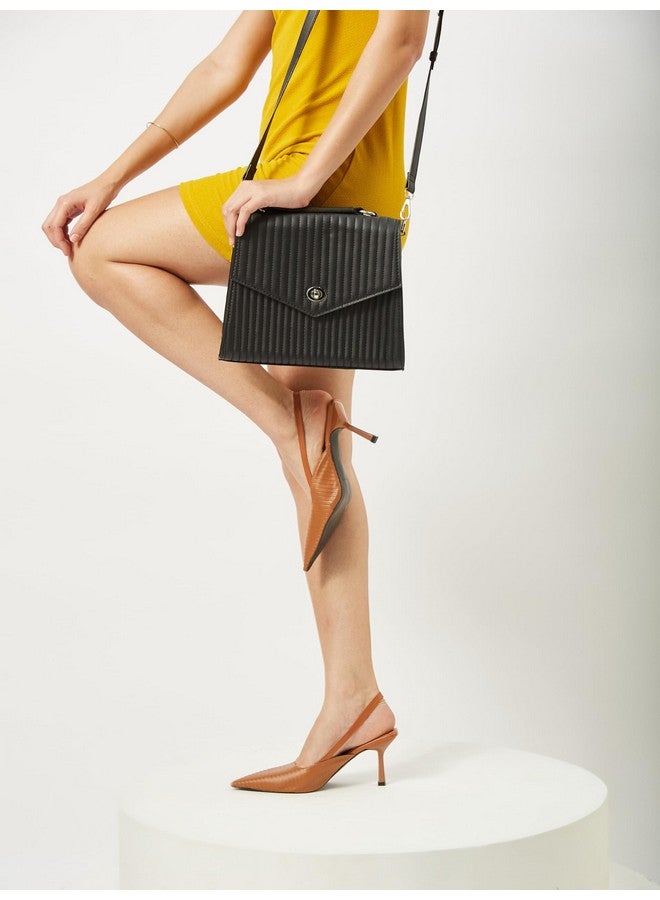 Fargo Fusion Handbag for Women | Vegan Leather Bag with RFID Pockets, Turn Lock Closure, Dual Handle | Stylish Sling & Shoulder Purse for Office, College, Party | Made in India (Black) - Image 3