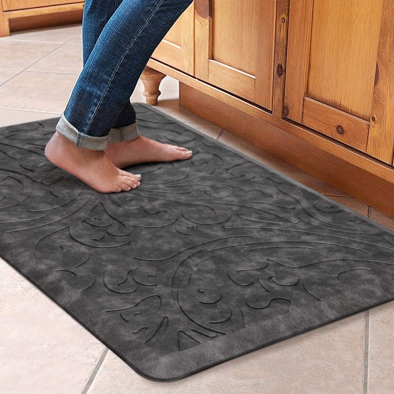 KMAT Kitchen Mat Cushioned AntiFatigue Floor Mat Waterproof NonSlip Standing Mat Ergonomic Comfort Floor Mat Rug for HomeOfficeSinkLaundryDesk 30L x 20WGrey