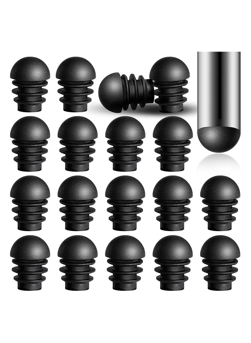 SYOSI 24 Pieces Chair Leg Caps, Plastic Tube Inserts Round End Plugs Tube Domed Inserts Furniture Leg Covers Non-Slip Leg Inserts Plastic Plug Protectors for Chairs Table Legs (1.6 x 2.1 cm) - Image 1