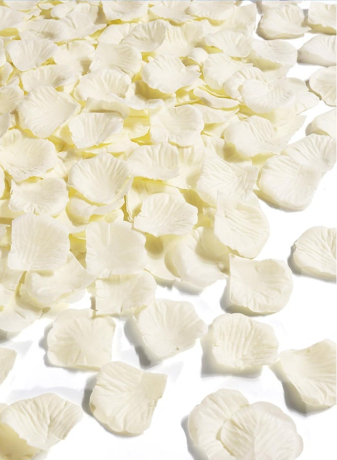 Farahom 2000 PCS Artificial Rose Petals, 5x5 cm Fake Flower Petals, Romantic Decorations Special Night Set for Valentine's Day, Wedding Anniversary, Proposal, Event, Party, Table Decor, Cream White - Image 2