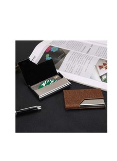 Generic usiness Card Case Pocket Name Card Holder Slim Brown  - Image 3