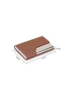 Generic usiness Card Case Pocket Name Card Holder Slim Brown  - Image 1