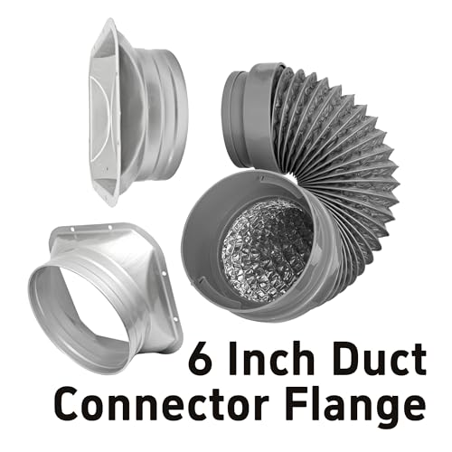 bociloy 6 Inch Duct Connector Flange, Metal Straight Pipe Flange Square to Round Interface for Ventilation, Cooling, Heating, Air Conditioning Systems with Screws - Image 5