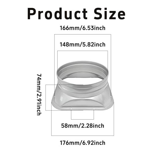 bociloy 6 Inch Duct Connector Flange, Metal Straight Pipe Flange Square to Round Interface for Ventilation, Cooling, Heating, Air Conditioning Systems with Screws - Image 2
