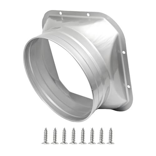 bociloy 6 Inch Duct Connector Flange, Metal Straight Pipe Flange Square to Round Interface for Ventilation, Cooling, Heating, Air Conditioning Systems with Screws - Image 1