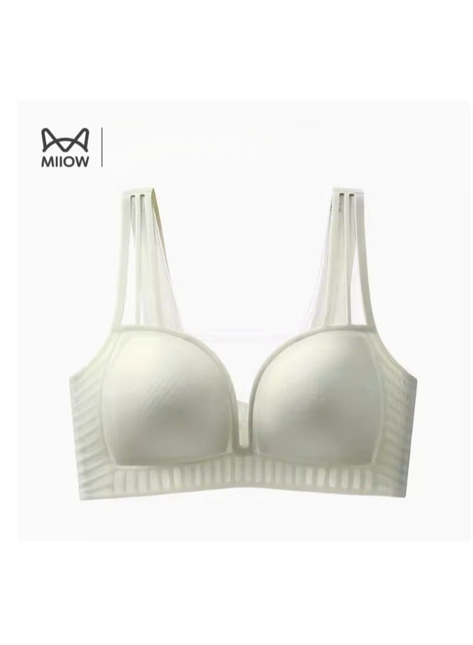 MIIOW ملابس داخلية نسائية بدون أثر، تصميم رفيع مع صدر كبير ومجموعة صغيرة من المواد المساعدة المضادة للترهل وتأثير التخسيس، حمالة صدر جديدة - Image 1