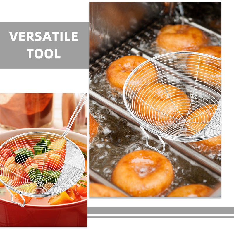 Pasta Noodle Spoon With Mesh Strainer Kitchen Colander Scoop Stainless Steel Frying Colander - Image 2
