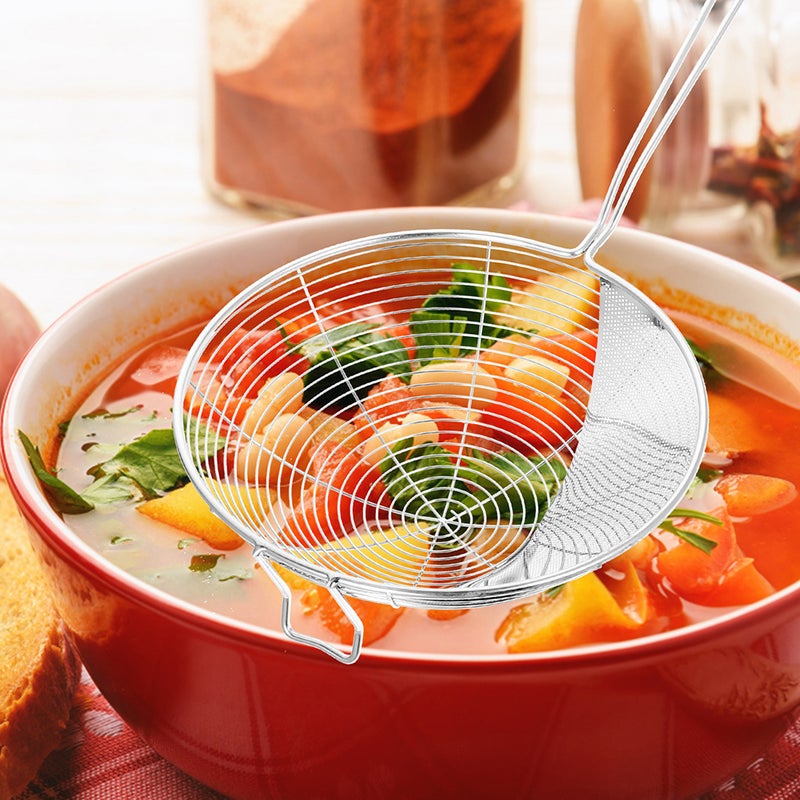 Pasta Noodle Spoon With Mesh Strainer Kitchen Colander Scoop Stainless Steel Frying Colander - Image 4