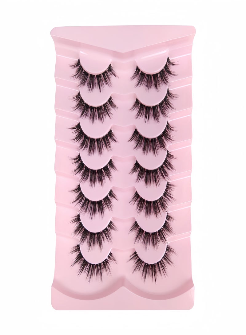 Generic ( 7 Pairs)Fluffy Messy Faux False Eyelashes,Soft Curly False Lashes,Reusable  False Eyelashes Volume & Thickness Eyelashes for Make up - Image 2