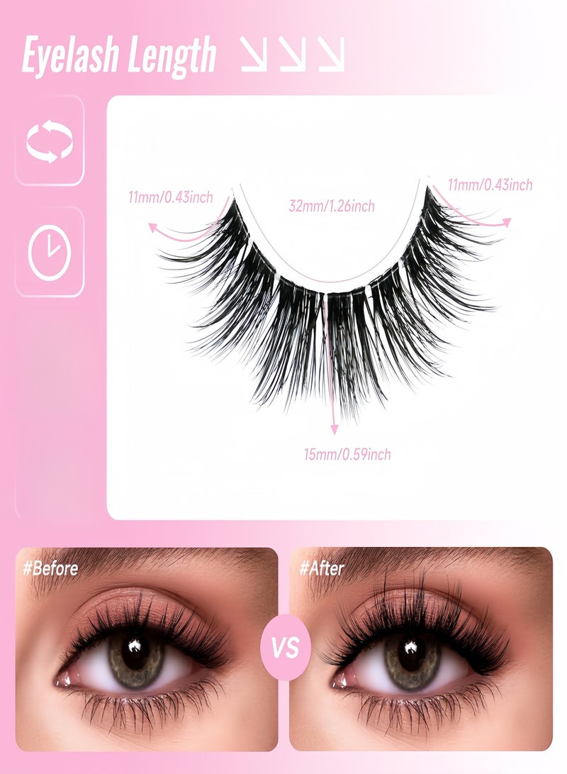 Generic ( 7 Pairs)Fluffy Messy Faux False Eyelashes,Soft Curly False Lashes,Reusable  False Eyelashes Volume & Thickness Eyelashes for Make up - Image 4