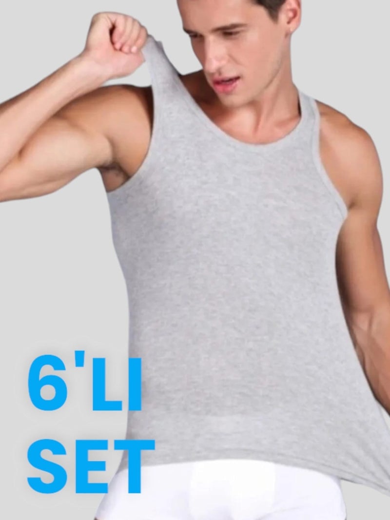 Trenderrs Men's Cotton Combed Undershirt 6 Pack 
