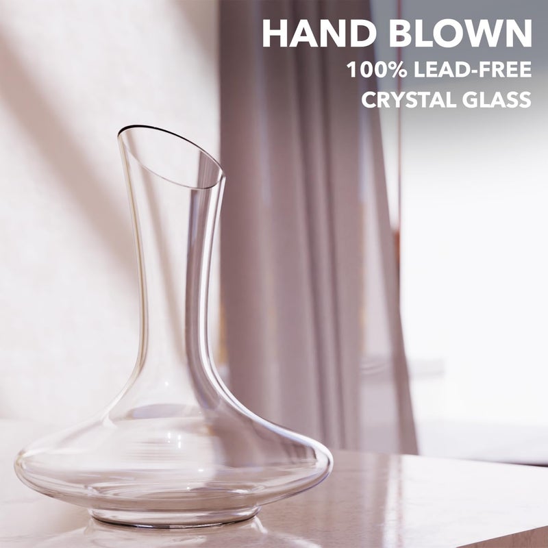 Le Chateau Wine Decanter - Hand-Blown Lead-Free Crystal Wine Carafe - Wine Decanter for Aerating Red Wine - Wine Accessories for a Bottle of Wine (750 ml) - Image 5