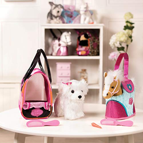 Pucci Pups – Plush Puppy – Dog Carrier – Big Polka Dots Plush Bag & Bichon Frise – Comb & Purse – Stuffed Animal – 2+ Years - Image 4