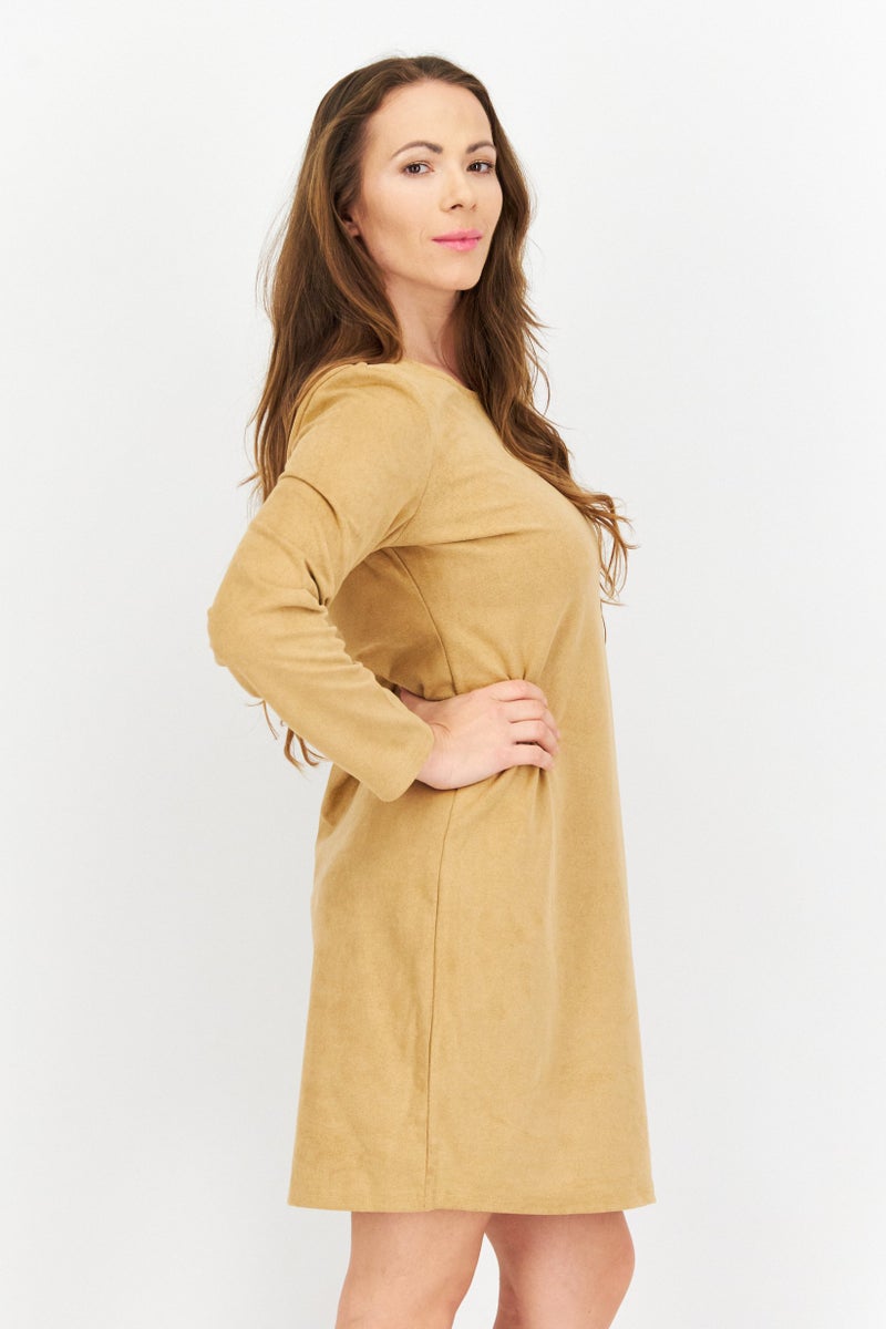 Tahari T Tahari Women Plain Mini Dress, Brown - Image 3