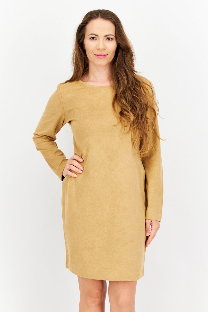 Tahari T Tahari Women Plain Mini Dress, Brown - Image 1