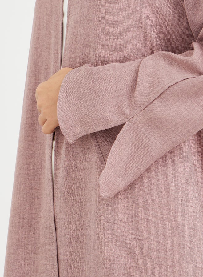 Amirah Slit Sleeve A-Line Abaya with Button Detail - Image 4