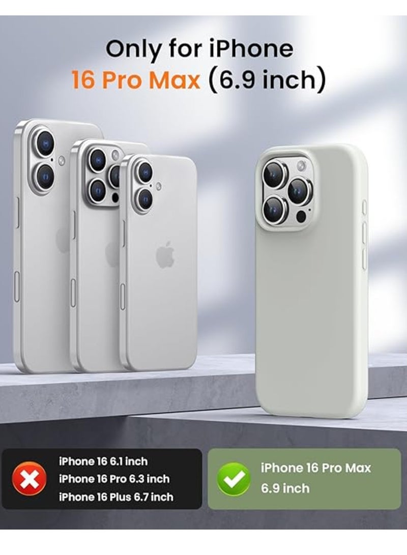 ELTRAZONE Premium Liquid Silicone Case for iPhone 16 Pro Max – Silky and Soft Touch Series Full-Body Protective Bumper (Antique White) - Image 2
