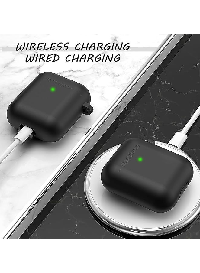 عام حافظة Airpods، حافظة واقية من السيليكون الناعم مع سلسلة مفاتيح لسماعات Apple Airpods الجيل الأول والجيل الثاني من سماعات Apple Airpods للرجال والنساء 【LED أمامية مرئية】 - Image 3