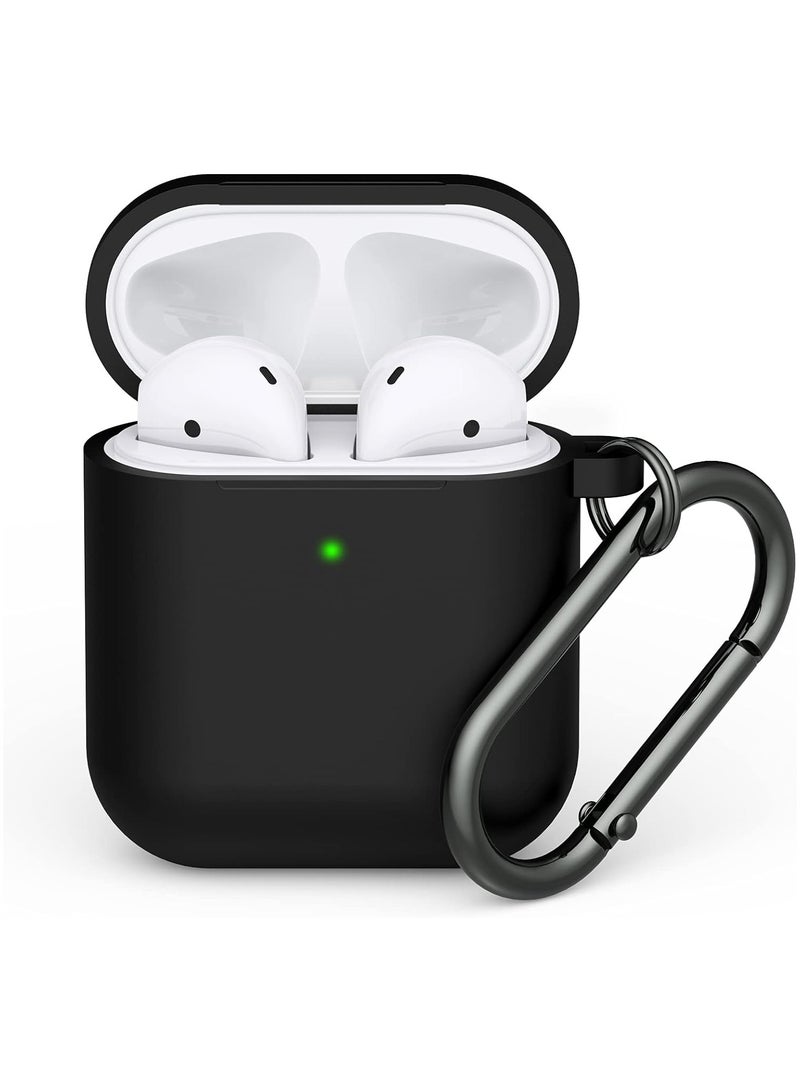 عام حافظة Airpods، حافظة واقية من السيليكون الناعم مع سلسلة مفاتيح لسماعات Apple Airpods الجيل الأول والجيل الثاني من سماعات Apple Airpods للرجال والنساء 【LED أمامية مرئية】 - Image 1